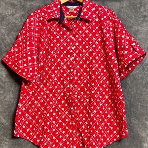 Allison Daley Red Geometric Men's Shirt